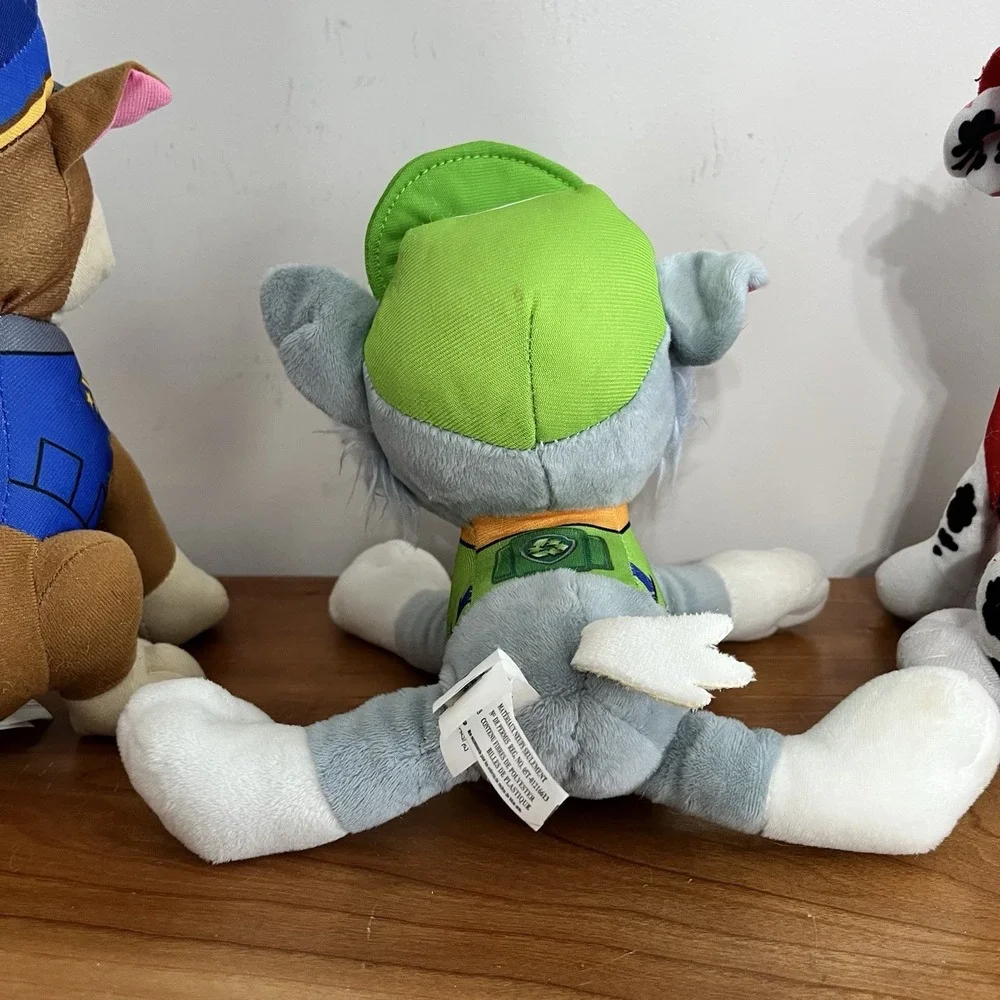 Lot Of 3 Paw Patrol Plushie Stuffed Animals Chase, Rocky & Marshall‎